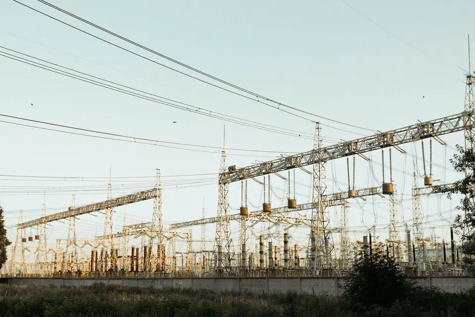 Electrical substation with transmission lines